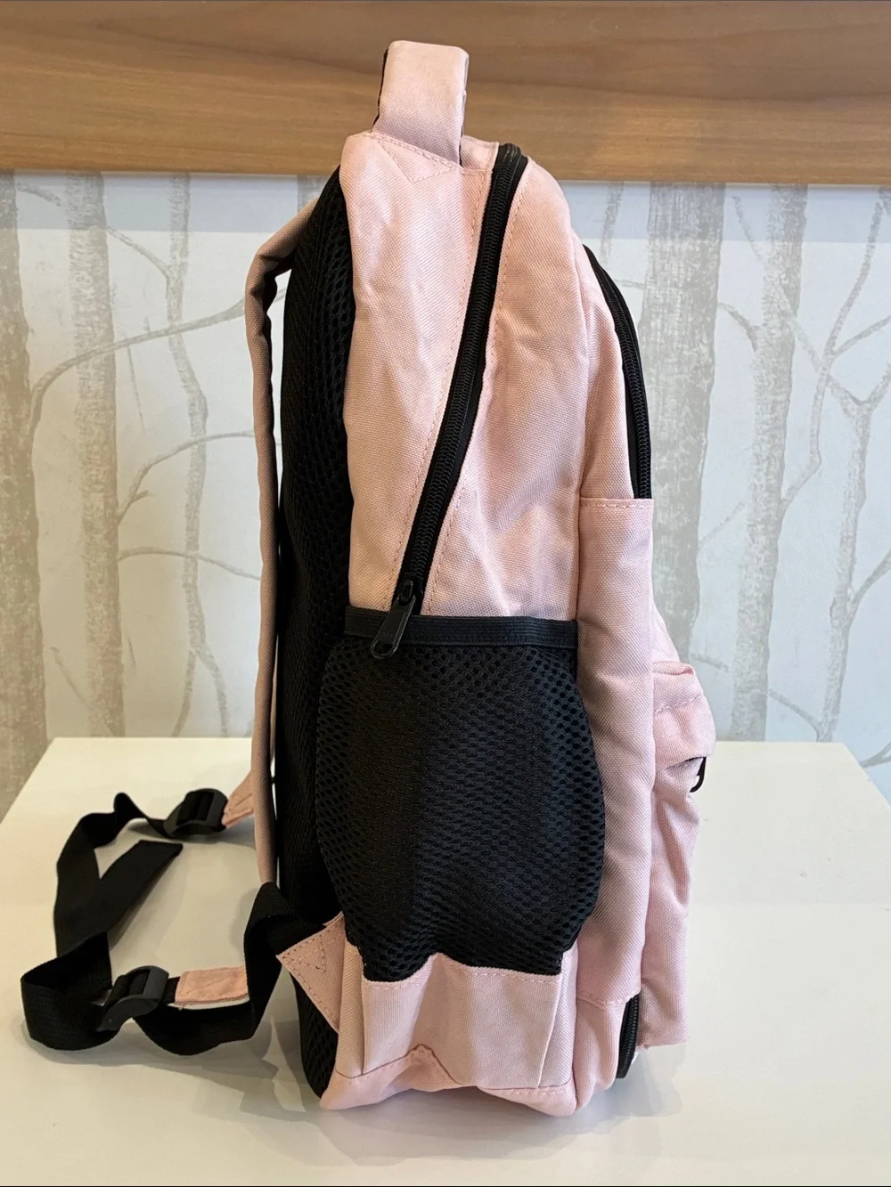 Personalized Pink Kids Backpack with Patch Details